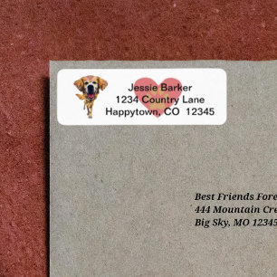 Fun Golden Retriever Return Address Label