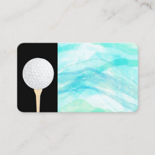 fun golf ball on watercolor design  business card