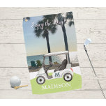 Fun Golf Cart Beach Monogram Name Towel<br><div class="desc">Love the beach? Love the play golf? A beautiful beach scene and a fun golf cart for the golf lover who likes to play with style -- or just loves to play -- personalised with first name -- custom and unique. Or, get one for yourself and tell your story --...</div>