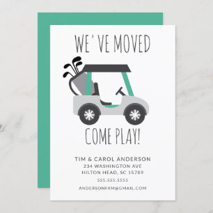 Fun Golf Cart Moving Announcement Card