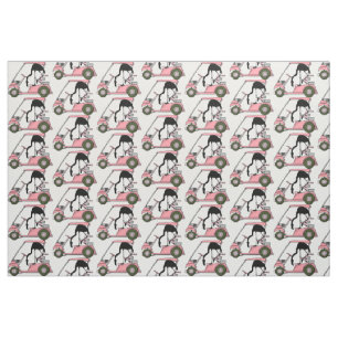 Fun Golf Cart Pattern Flamingo Golf Caddy Fabric