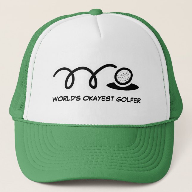Fun golf hat for men | World's Okayest Golfer (Front)