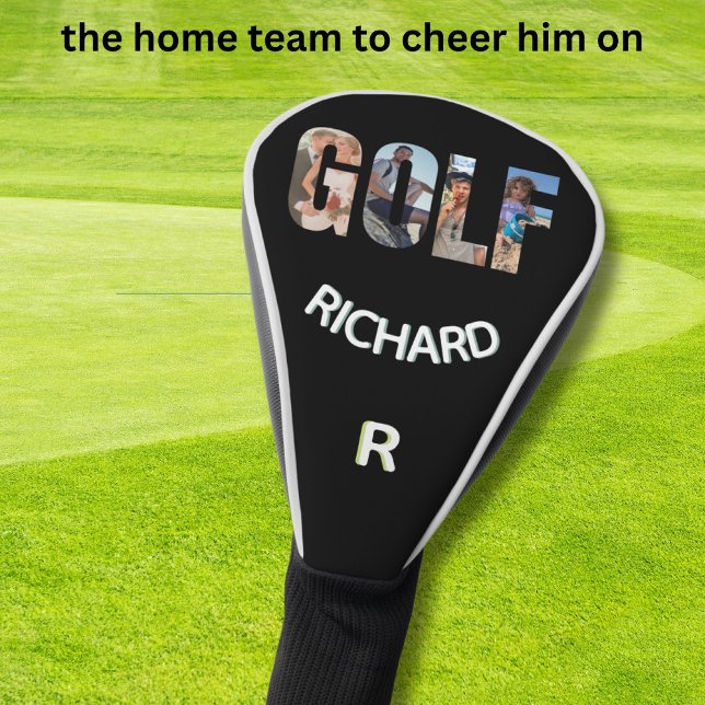 Fun Golf Photo Message Monogram Name  Head Cover (Creator Uploaded)