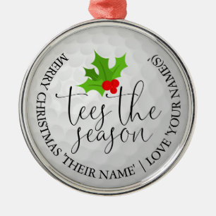 Fun Golfer Christmas Golf Gift Tees The Season Metal Ornament