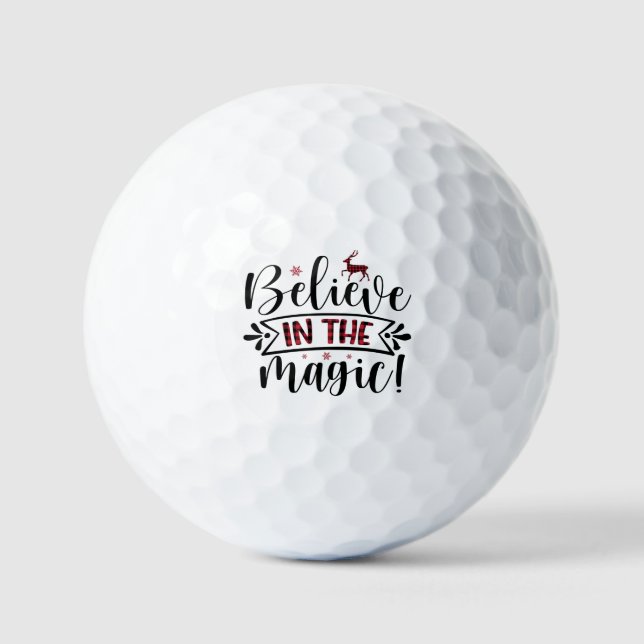 Fun Golfer Gift Believe in the Magic Saying Golf Balls (Front)
