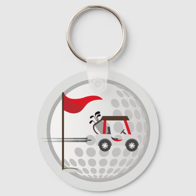 Fun Golfing Golf Cart Ball for Golfers Key Ring (Front)