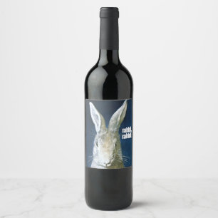 Fun Good Luck Saying Rabbit, Rabbit! Wine Labels