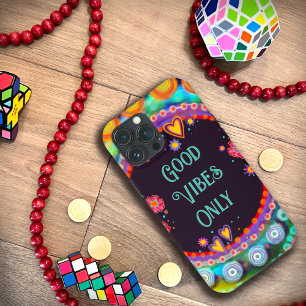 Fun “Good Vibes Only” Inspirivity Custom Quote iPhone 13 Pro Max Case