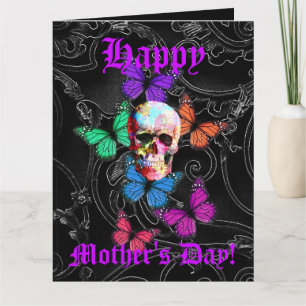 Fun gothic skull mothers day card