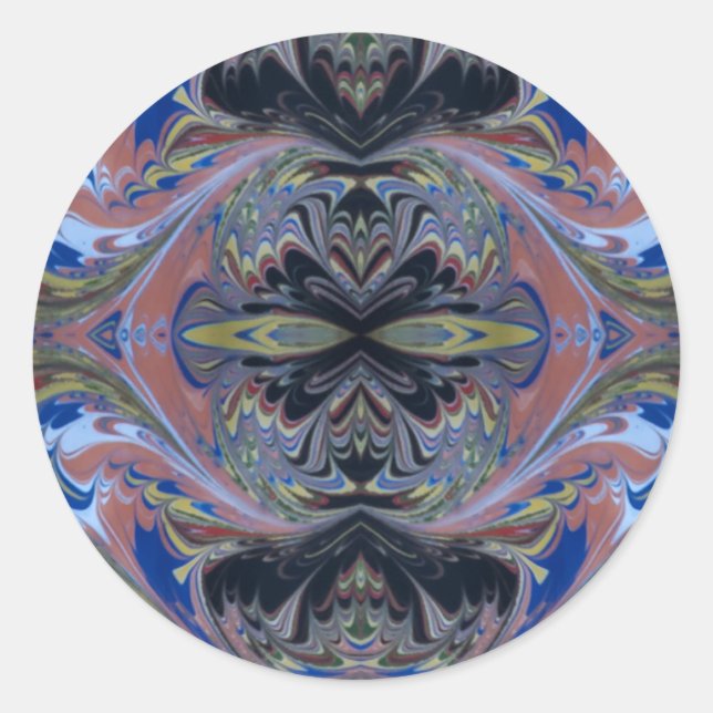 Fun Gothic Themed Black and Yellow  Classic Round Sticker (Front)