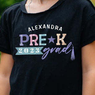 Fun Grad Colourful Personalised Pre-K Class of 202 T-Shirt