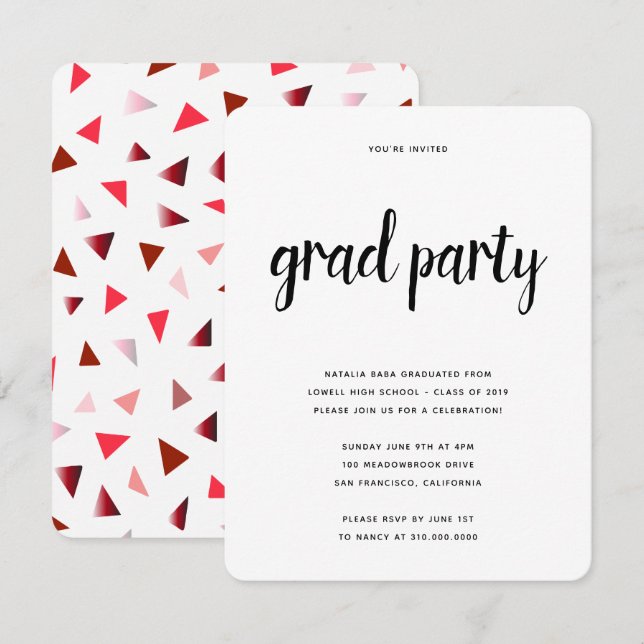 Fun Grad Invite! Invitation (Front/Back)