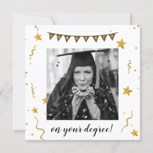fun graduation congratulations photo stars  card