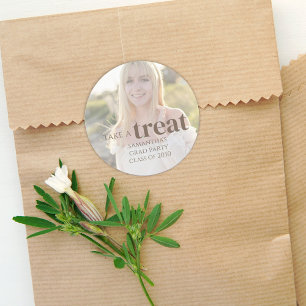 Fun Graduation Party Favour Custom Treat Classic Round Sticker