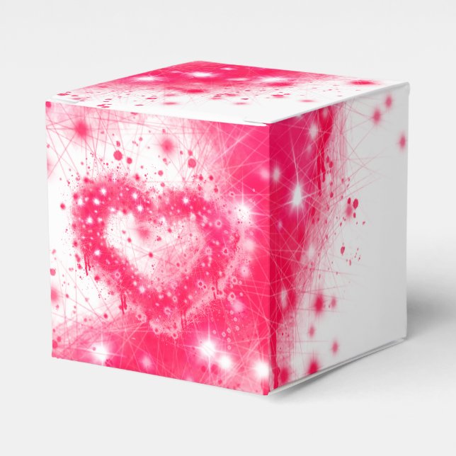 Fun Graffiti spray paint pink sparkling heart  Favour Box (Front Side)