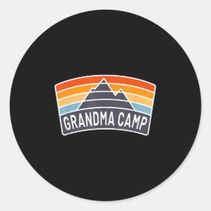 Fun Grandma Camp Sleepover Camping Grandchildren C Classic Round Sticker
