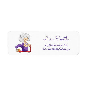 Fun Grandmother Scooter Mermaid Return Address Label