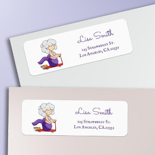 Fun Grandmother Scooter Mermaid Return Address Label
