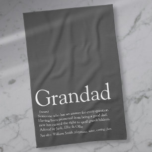 Fun Grandpa Grandad Papa Definition Quote Tea Towel
