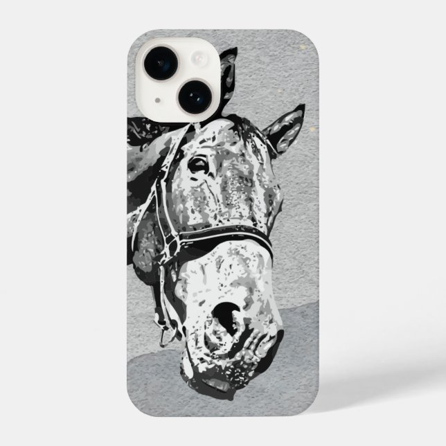 Fun Graphic Art Horse Curious looking at You iPhone Case (Back)