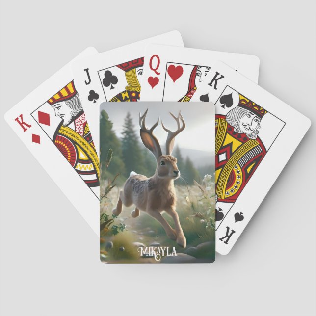 Fun Great American Jackalope Playing Cards (Back)