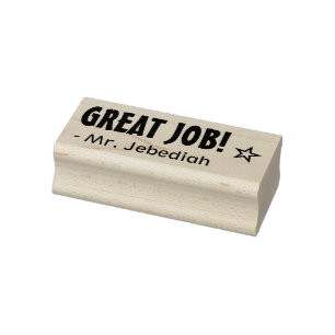 Fun "GREAT JOB!" Commendation Rubber Stamp