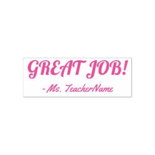 Fun "GREAT JOB!" Teacher Rubber Stamp