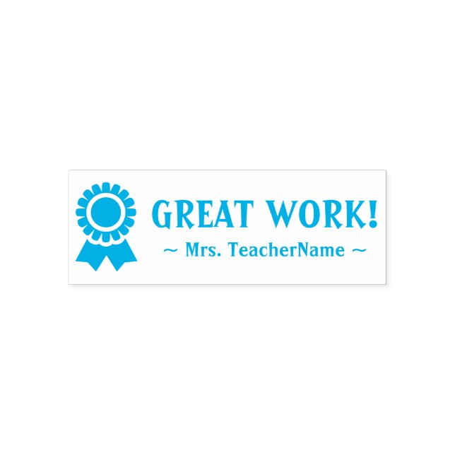 Fun "GREAT WORK!" Teaching Assistant Rubber Stamp (Design)