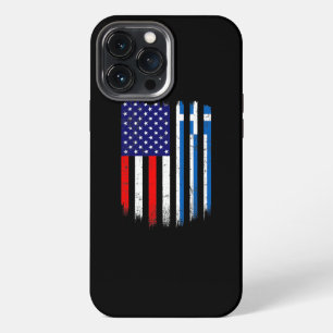 Fun Greece Flag American Flag Men Women Kid iPhone 13 Pro Max Case