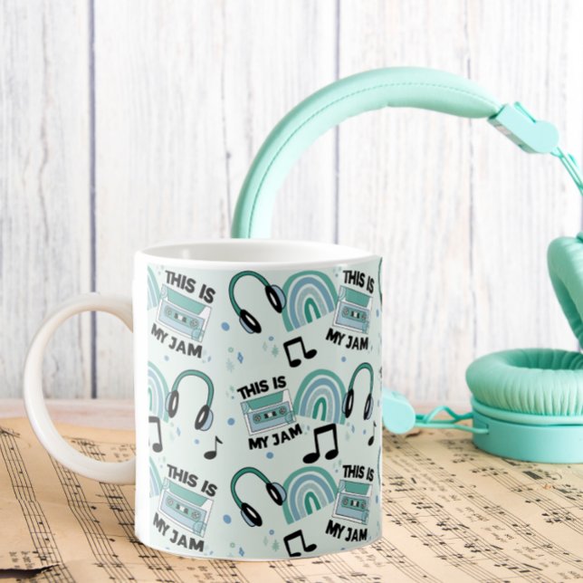 Fun Green Boys Music Lover Coffee Mug (Creator Uploaded)