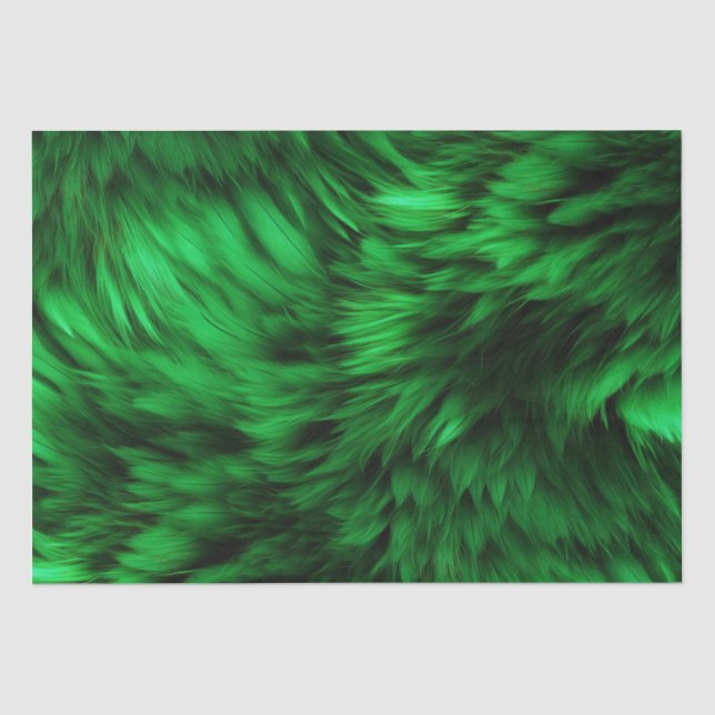 Fun Green faux monster fur texture Tissue Paper (Front)