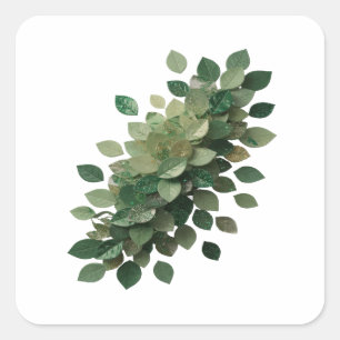 Fun Green GREEN LEAVES Craft Sticker
