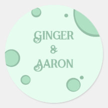 Fun Green Groovy Circles Retro Wedding