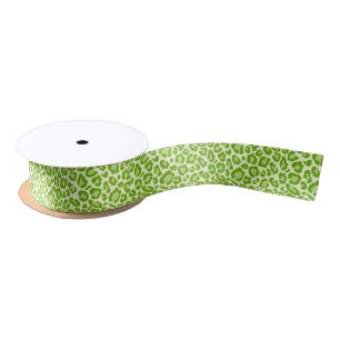 Fun Green Leopard Print Ribbon Satin Ribbon