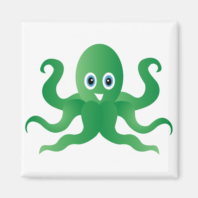 Fun green octopi magnet (Front)