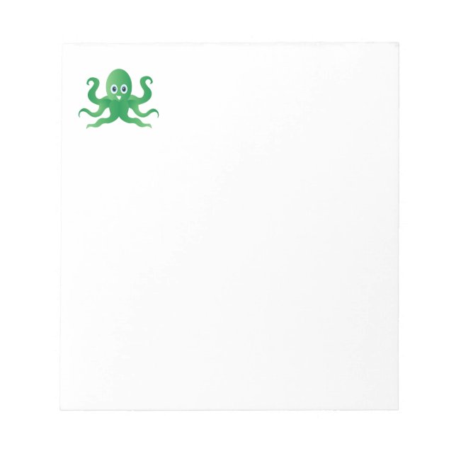 Fun green octopi notepad (Front)