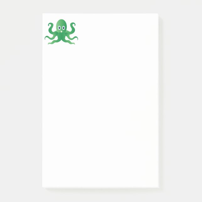 Fun green octopi post-it notes (Front)
