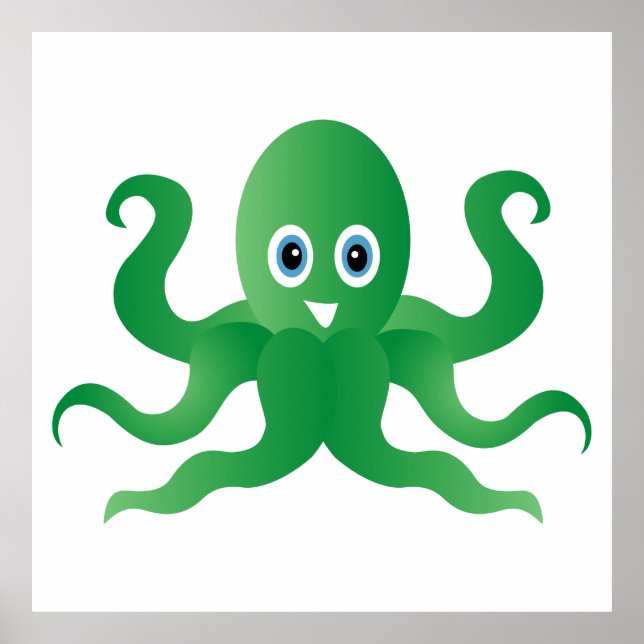 Fun green octopi poster (Front)
