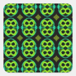 Fun Green Plaid Square Sticker