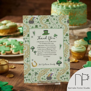 Fun Green St Patricks Day Irish Blessings Lunch Thank You Card