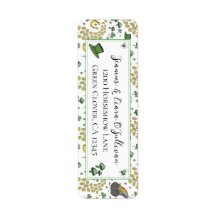 Fun Green St Patricks Day Irish Blessings Return Address Label