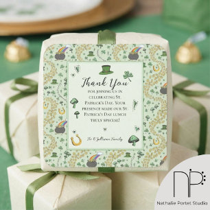 Fun Green St Patricks Irish Blessings Thank You Square Sticker