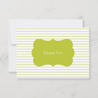 Fun Green Striped Address Labels Thank You Card