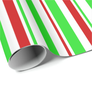 Fun Green, White, Red Christmas-Inspired Pattern Wrapping Paper