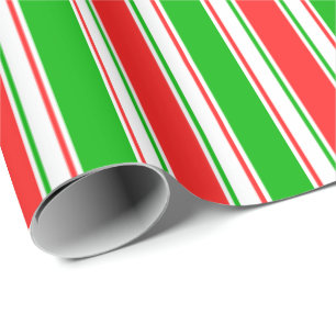 Fun Green, White, Red Christmas-Inspired Pattern Wrapping Paper