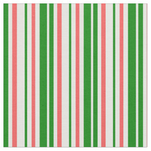 Fun Green, White, Red Coloured Christmas Inspired Fabric