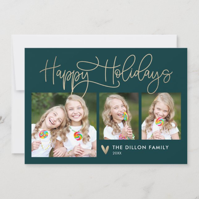 Fun Greeting EDITABLE COLOR Holiday Photo Card (Front)
