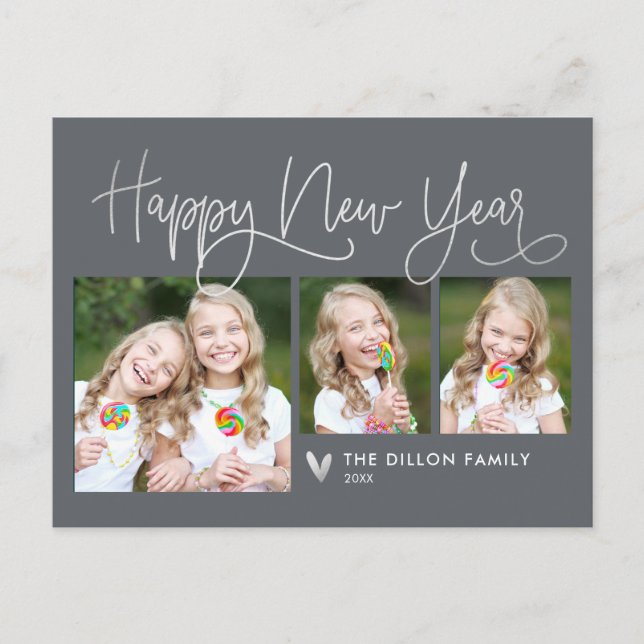 Fun Greeting EDITABLE COLOR New Year Card Postcard (Front)