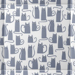 Fun Grey Cat Ceramic Tile<br><div class="desc">Cute little watercolor grey cats. Original art by Nic Squirrell. Perfect for animal lovers.</div>