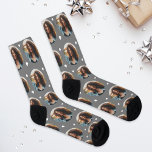 Fun Grey Custom Girlfriend Photo Heart Socks<br><div class="desc">Subtle and sweet, these custom socks feature your photo in a round frame on a soft grey background with white confetti hearts. Upload your photo for a neutral and versatile gift your boyfriend or husband can pair with anything. Photo tip: crop your photo to a square shape prior to upload...</div>